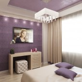 Фиолетовые спальни фото - дизайн интерьера