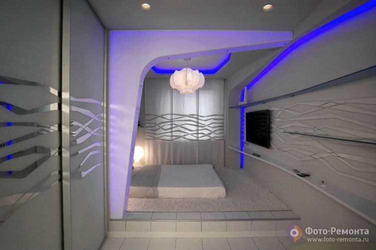 Спальня в футуристическом стиле, 12 кв.м.