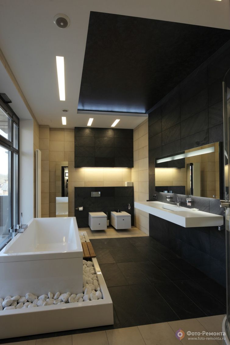  Дизайн интерьера ванной комнаты хай-тек
