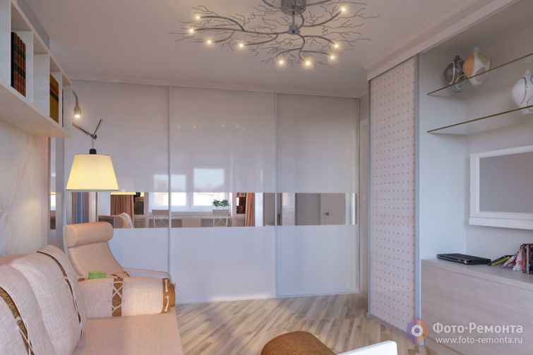  Светлая гостиная после ремонта