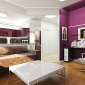 Фиолетовые гостиные фото - дизайн интерьера