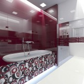 Красные ванные комнаты фото - дизайн интерьера