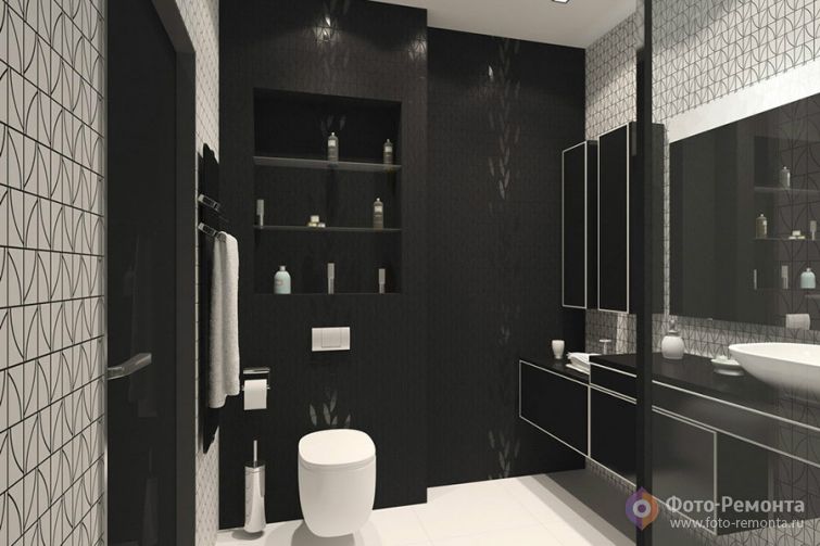  Санузел в темных тонах