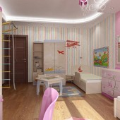 Розовые детские комнаты фото - дизайн интерьера