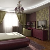 Фиолетовые спальни фото - дизайн интерьера