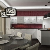 Красные кухни фото - дизайн интерьера