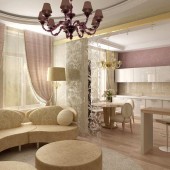 Интерьер гостиной-кухни