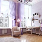 Фиолетовые детские комнаты фото - дизайн интерьера