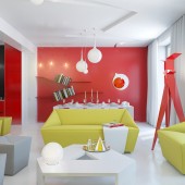 Красные гостиные фото - дизайн интерьера