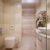 Бежевые ванные комнаты фото - дизайн интерьера