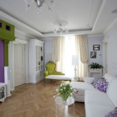 Фиолетовые гостиные фото - дизайн интерьера