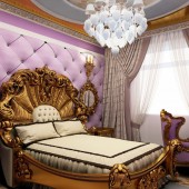 Фиолетовые спальни фото - дизайн интерьера
