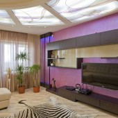 Фиолетовые гостиные фото - дизайн интерьера