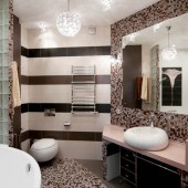 Коричневые ванные комнаты фото - дизайн интерьера