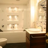 Бежевые ванные комнаты фото - дизайн интерьера