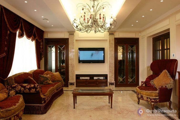 Интерьер коттеджа площадью 500 кв.м.