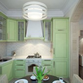Зеленые кухни фото - дизайн интерьера