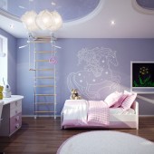 Фиолетовые детские комнаты фото - дизайн интерьера