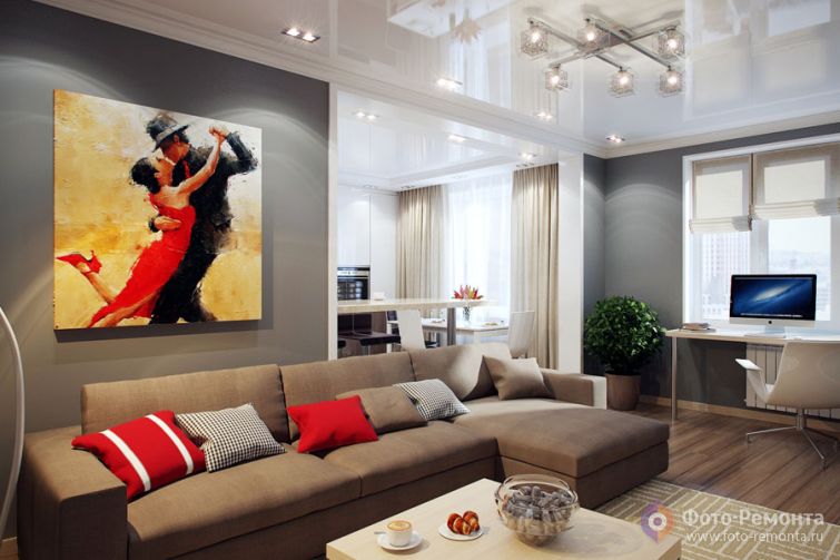 Дизайн квартиры-студии в современном стиле