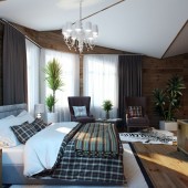 Интерьер спальни в стиле кантри