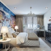 Дизайн спальни с аэрографией