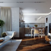 Гостиная, вид на кухню