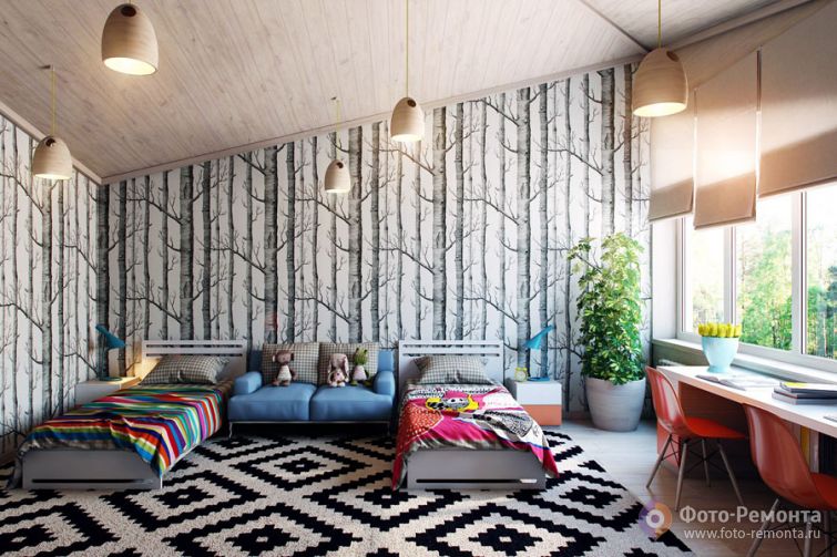 Интерьер комнаты для двоих детей