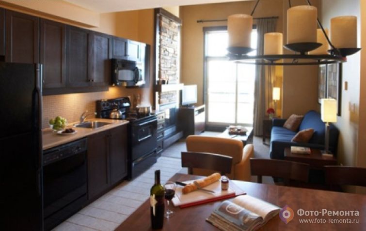 Кухня с гостиной
