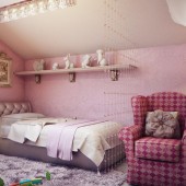 Розовые детские комнаты фото - дизайн интерьера