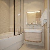 Бежевые ванные комнаты фото - дизайн интерьера