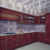 Красные кухни фото - дизайн интерьера