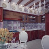 Красные кухни фото - дизайн интерьера