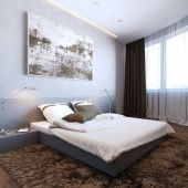 Дизайн спальни в стиле минимализм, Киев