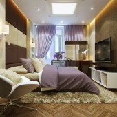 Дизайн спальни в теплых тонах