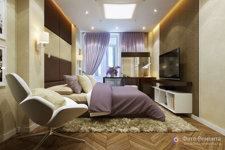 Дизайн спальни в теплых тонах