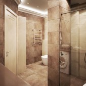 Коричневые ванные комнаты фото - дизайн интерьера