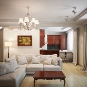  фото - Гостиная - кухня 