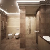 Коричневые ванные комнаты фото - дизайн интерьера