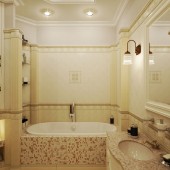 Бежевые ванные комнаты фото - дизайн интерьера