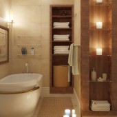 Бежевые ванные комнаты фото - дизайн интерьера