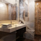 Бежевые ванные комнаты фото - дизайн интерьера