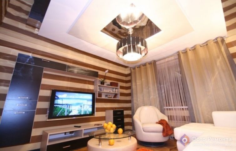 Гостиные с оригинальным оформлением стен