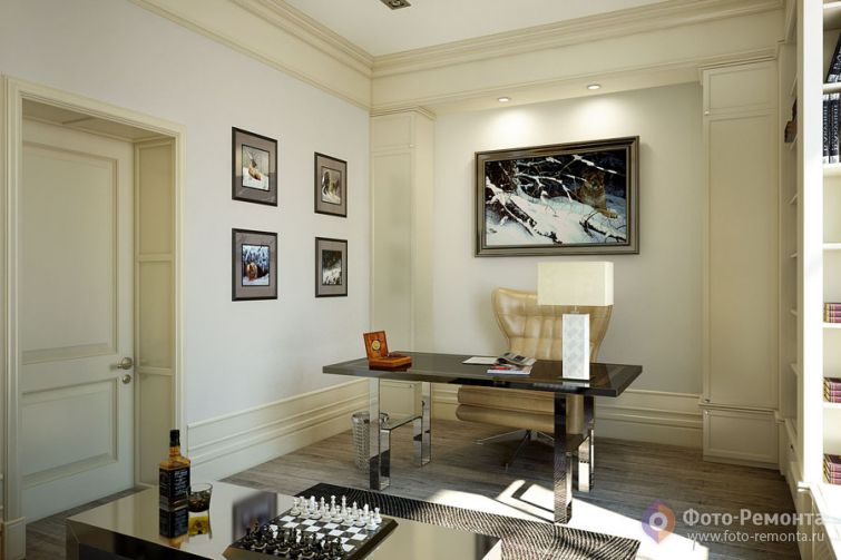 Интерьер кабинета в частном доме