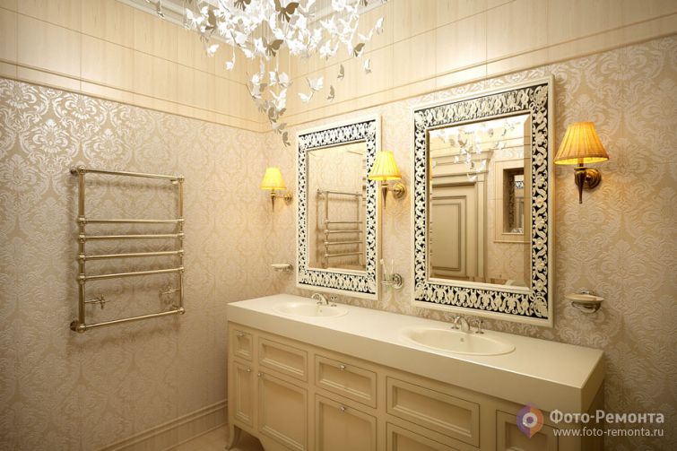 Дизайн ванной комнаты арт-деко