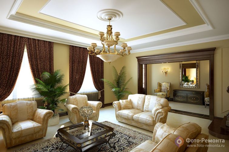  Интерьер большой гостиной