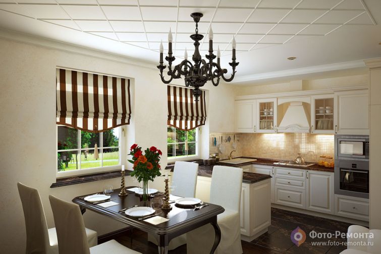 Интерьер кухни в частном доме