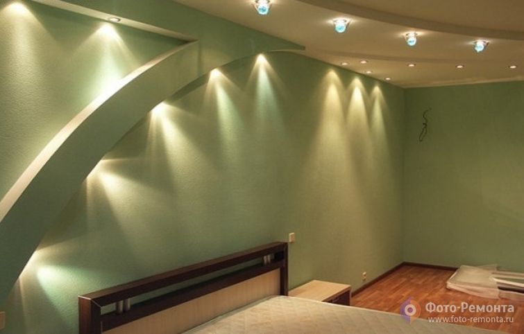 Дизайн спальни: ниши и гипсокартон