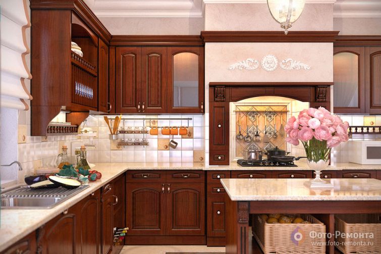 Декор кухни в классическом стиле