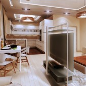 Гостиная и кухня