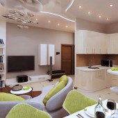 Гостиная и кухня